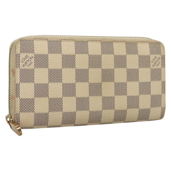 LOUIS VUITTON Damier Azur Zippy Wallet Long Wallet N60019 LV Auth 133941
