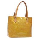 LOUIS VUITTON Monogram Vernis Houston Hand Bag Beige M91004 LV Auth 133943-1