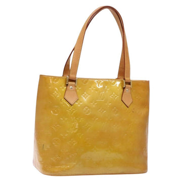 LOUIS VUITTON Monogram Vernis Houston Hand Bag Beige M91004 LV Auth 133943