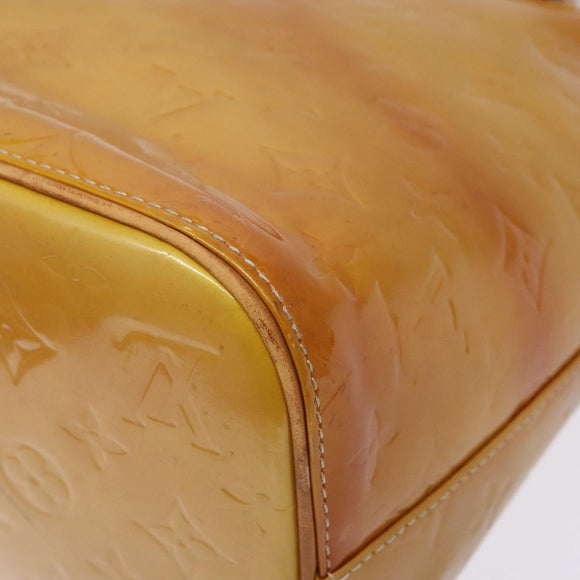 LOUIS VUITTON Monogram Vernis Houston Hand Bag Beige M91004 LV Auth 133943
