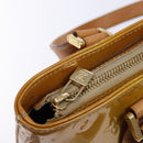 LOUIS VUITTON Monogram Vernis Houston Hand Bag Beige M91004 LV Auth 133943-20