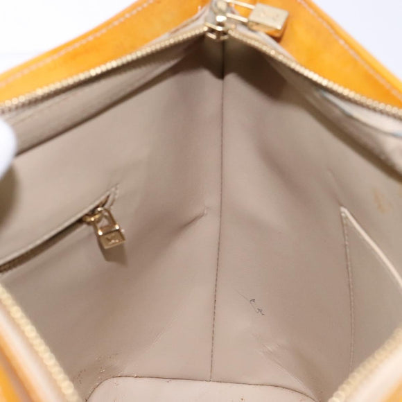 LOUIS VUITTON Monogram Vernis Houston Hand Bag Beige M91004 LV Auth 133943