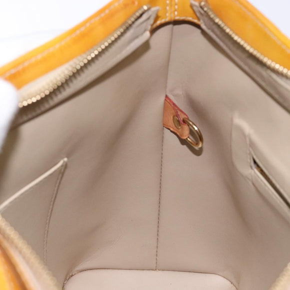 LOUIS VUITTON Monogram Vernis Houston Hand Bag Beige M91004 LV Auth 133943