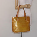 LOUIS VUITTON Monogram Vernis Houston Hand Bag Beige M91004 LV Auth 133943-25