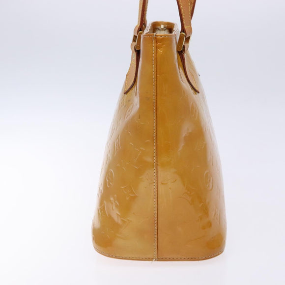 LOUIS VUITTON Monogram Vernis Houston Hand Bag Beige M91004 LV Auth 133943