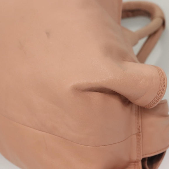 LOEWE Anagram Nappa Aire Tote Bag Leather Gold Pink Auth 133947