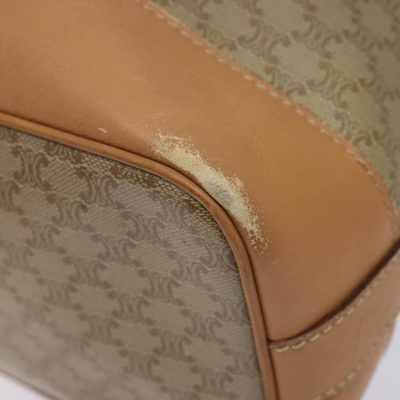 CELINE Macadam Canvas Shoulder Bag Beige Auth 133951