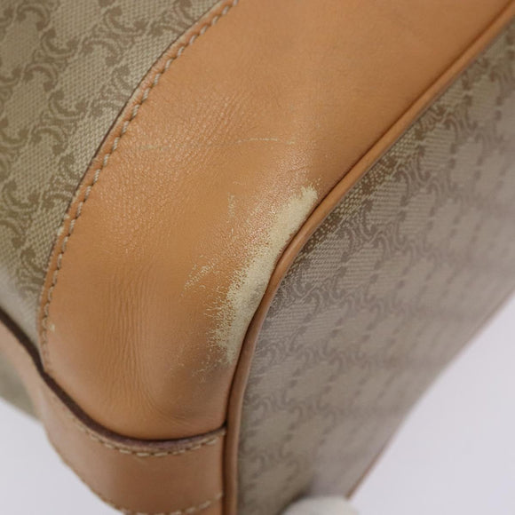 CELINE Macadam Canvas Shoulder Bag Beige Auth 133951