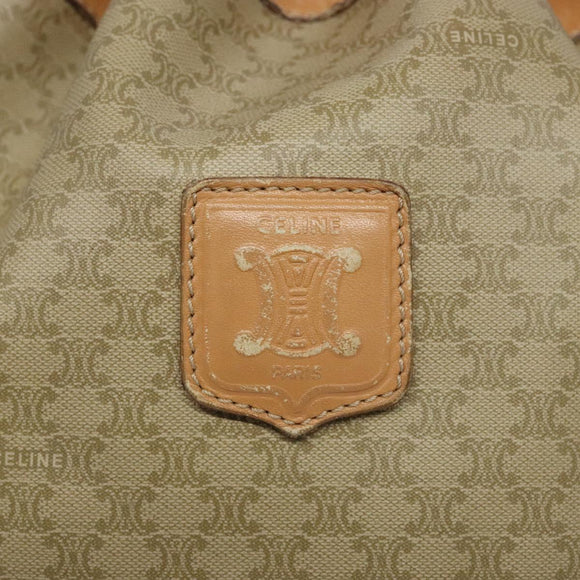 CELINE Macadam Canvas Shoulder Bag Beige Auth 133951