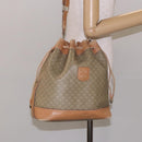 CELINE Macadam Canvas Shoulder Bag Beige Auth 133951-22