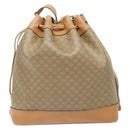 CELINE Macadam Canvas Shoulder Bag Beige Auth 133951-2