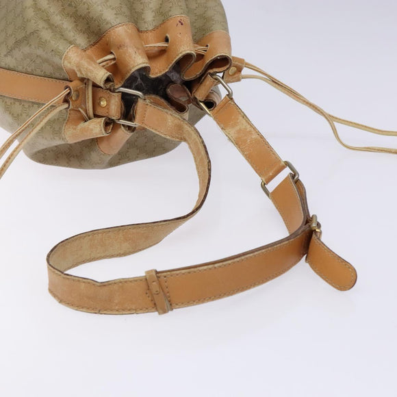 CELINE Macadam Canvas Shoulder Bag Beige Auth 133951