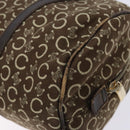 CELINE C Macadam Canvas Hand Bag Brown Gold Auth 133954-12