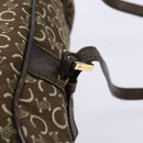 CELINE C Macadam Canvas Hand Bag Brown Gold Auth 133954-14