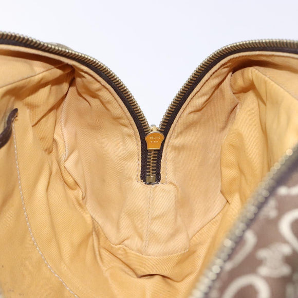 CELINE C Macadam Canvas Hand Bag Brown Gold Auth 133954