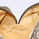 CELINE C Macadam Canvas Hand Bag Brown Gold Auth 133954-19