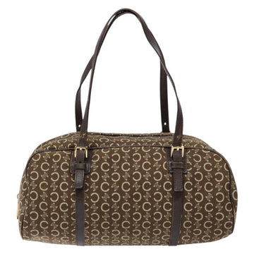 CELINE C Macadam Canvas Hand Bag Brown Gold Auth 133954 - 0