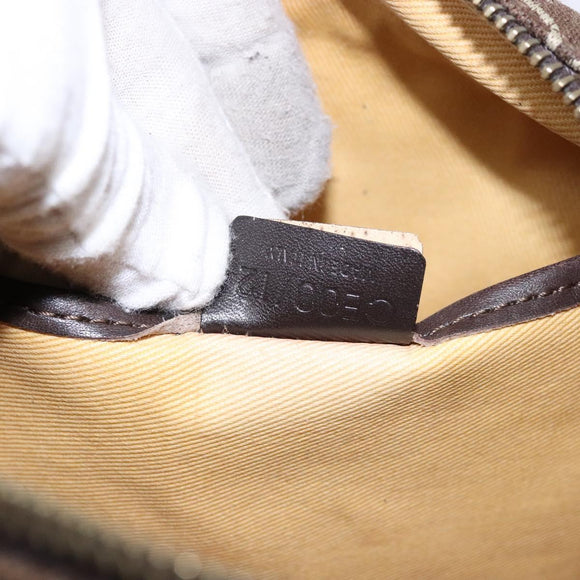 CELINE C Macadam Canvas Hand Bag Brown Gold Auth 133954