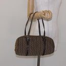 CELINE C Macadam Canvas Hand Bag Brown Gold Auth 133954-22