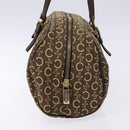 CELINE C Macadam Canvas Hand Bag Brown Gold Auth 133954-5