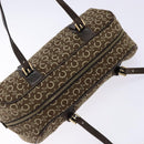 CELINE C Macadam Canvas Hand Bag Brown Gold Auth 133954-6