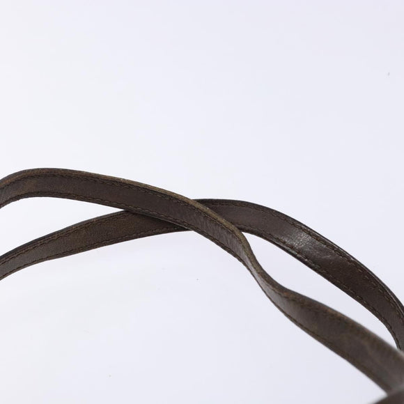 CELINE C Macadam Canvas Hand Bag Brown Gold Auth 133954