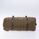 CELINE C Macadam Canvas Hand Bag Brown Gold Auth 133954-9