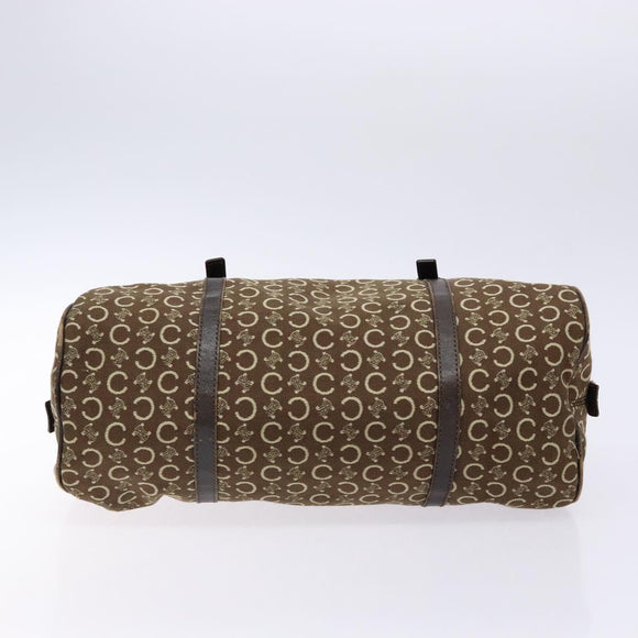 CELINE C Macadam Canvas Hand Bag Brown Gold Auth 133954