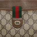 GUCCI GG Supreme Web Sherry Line Clutch Bag PVC Beige Gold 89 02 026 Auth 133968-17