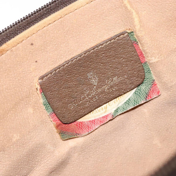 GUCCI GG Supreme Web Sherry Line Clutch Bag PVC Beige Gold 89 02 026 Auth 133968