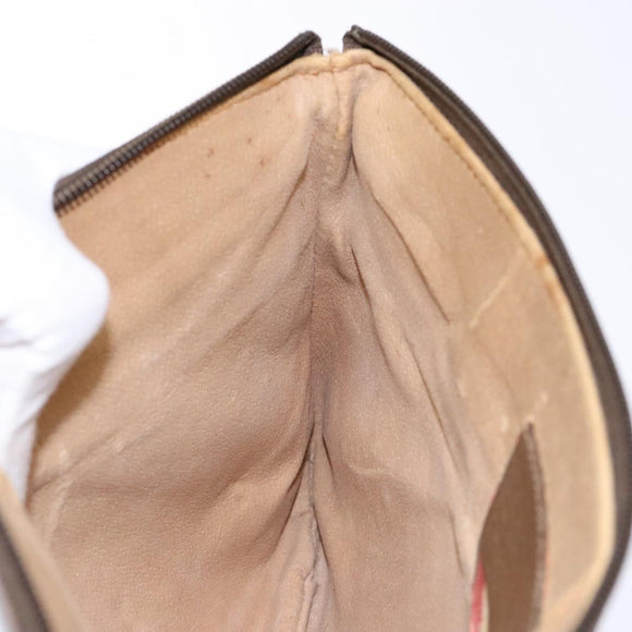 GUCCI GG Supreme Web Sherry Line Clutch Bag PVC Beige Gold 89 02 026 Auth 133968