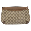 GUCCI GG Supreme Web Sherry Line Clutch Bag PVC Beige Gold 89 02 026 Auth 133968-2
