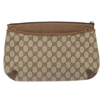 GUCCI GG Supreme Web Sherry Line Clutch Bag PVC Beige Gold 89 02 026 Auth 133968 - 0
