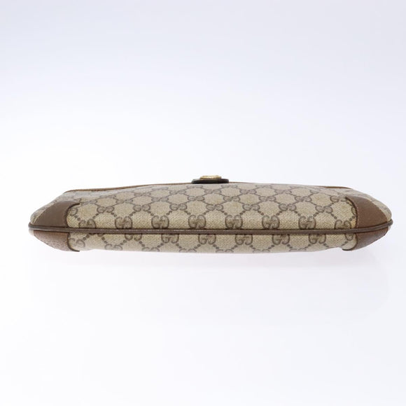 GUCCI GG Supreme Web Sherry Line Clutch Bag PVC Beige Gold 89 02 026 Auth 133968
