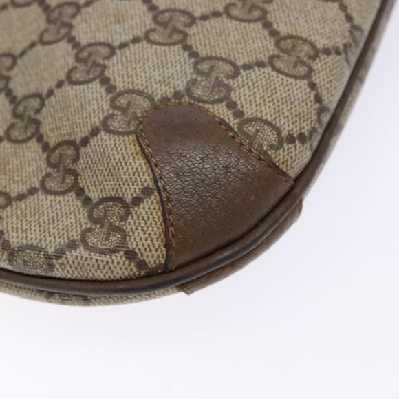 GUCCI GG Supreme Web Sherry Line Clutch Bag PVC Beige Gold 89 02 026 Auth 133968