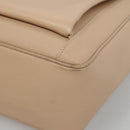 BVLGARI Tote Bag Leather Beige Silver Auth 133970-9