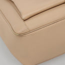 BVLGARI Tote Bag Leather Beige Silver Auth 133970-14