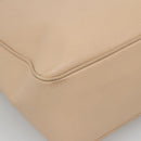BVLGARI Tote Bag Leather Beige Silver Auth 133970-16