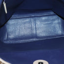 BVLGARI Tote Bag Leather Beige Silver Auth 133970-10