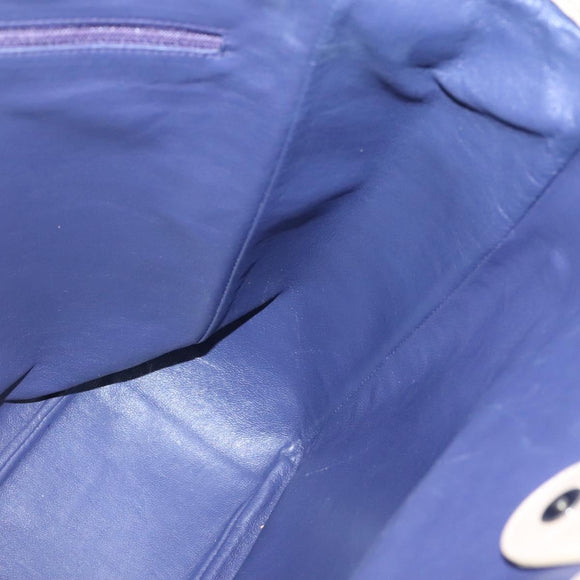 BVLGARI Tote Bag Leather Beige Silver Auth 133970