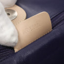 BVLGARI Tote Bag Leather Beige Silver Auth 133970-12