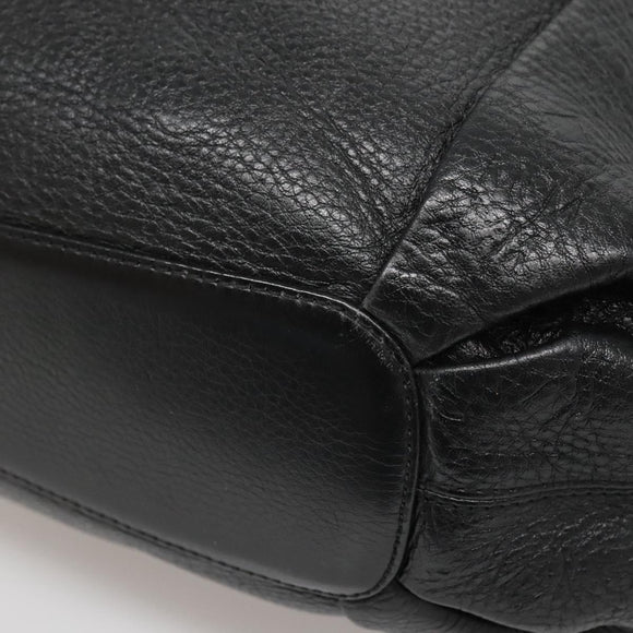 MCM Vicetos Logogram Shoulder Bag Leather 2way Black Auth 133981