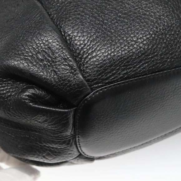 MCM Vicetos Logogram Shoulder Bag Leather 2way Black Auth 133981