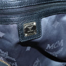 MCM Vicetos Logogram Shoulder Bag Leather 2way Black Auth 133981-17