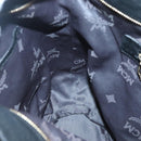 MCM Vicetos Logogram Shoulder Bag Leather 2way Black Auth 133981-20