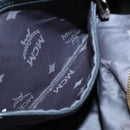 MCM Vicetos Logogram Shoulder Bag Leather 2way Black Auth 133981-21