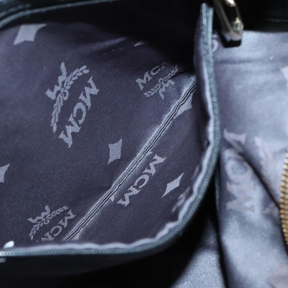 MCM Vicetos Logogram Shoulder Bag Leather 2way Black Auth 133981