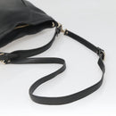 MCM Vicetos Logogram Shoulder Bag Leather 2way Black Auth 133981-9