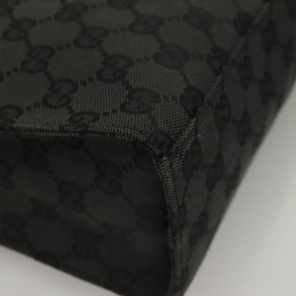 GUCCI GG Canvas Jackie Shoulder Bag Black Silver 001 3355 1781 Auth 133986