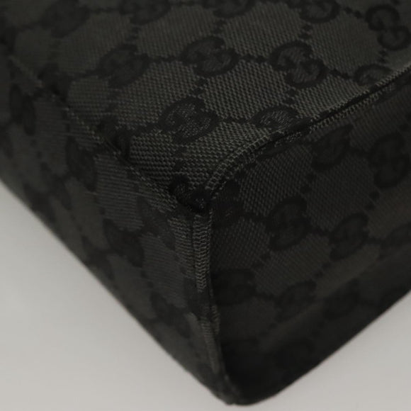 GUCCI GG Canvas Jackie Shoulder Bag Black Silver 001 3355 1781 Auth 133986